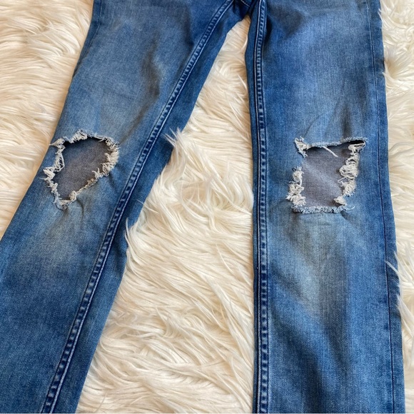 Free People Skinny High Rise Jeans Knee Holes size 27 - Picture 7 of 7